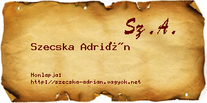 Szecska Adrián névjegykártya